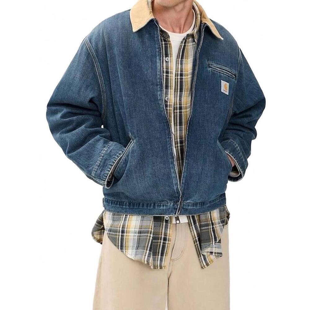 NEW CARHARTT WIP original detroit jacket in blue dusty hamilton brown